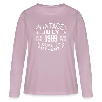 July 1989 Geburtstag im 1989 Geburtstagsgeschenk - Frauen Premium Bio Langarmshirt - Altrosa - Vorne - Julia (174cm)