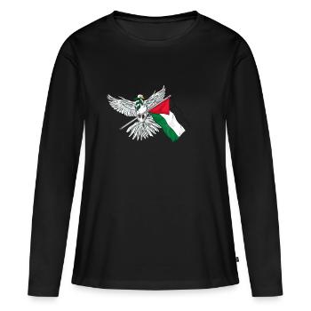 Palästina - Frauen Premium Bio Langarmshirt - Schwarz - Vorne - Julia (174cm)