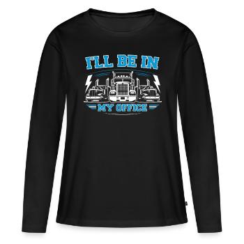 I'll be in my office - Women's Premium Organic Long Sleeve Shirt - black - Front - Julia (174cm)