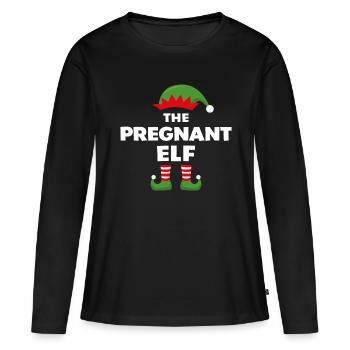 The Pregnant Elf - Women's Premium Organic Long Sleeve Shirt - black - Front - Julia (174cm)