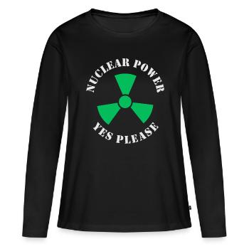 L’énergie nucléaire, oui s’il vous plaît, l’énergie nucléaire - T-shirt manches longues Premium bio Femme - noir - Devant - Julia (174cm)
