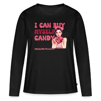 Selbstliebe zum Valentinstag - Frauen Premium Bio Langarmshirt - Schwarz - Vorne - Julia (174cm)