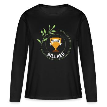 Billard Siegerin Gewinner Turnier Meisterschaft - Frauen Premium Bio Langarmshirt - Schwarz - Vorne - Julia (174cm)