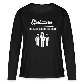Ofenbauerin Chefin Ofenbau Ofenbauer Meisterin - Frauen Premium Bio Langarmshirt - Schwarz - Vorne - Julia (174cm)