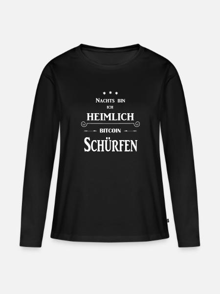Bitcoin - Frauen Premium Bio Langarmshirt - Schwarz