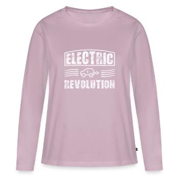 Electric car - Women's Premium Organic Long Sleeve Shirt - dusky pink - Front - Julia (174cm)