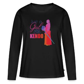 Kendo - T-shirt manches longues Premium bio Femme - noir - Devant - Julia (174cm)