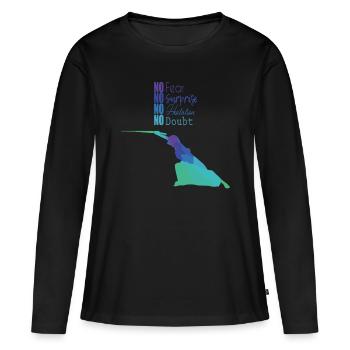 Kendo - T-shirt manches longues Premium bio Femme - noir - Devant - Julia (174cm)