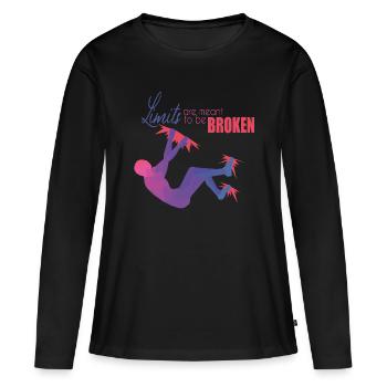 Bouldern - Frauen Premium Bio Langarmshirt - Schwarz - Vorne - Julia (174cm)