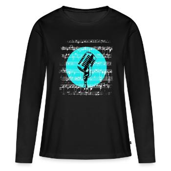 Microphone - Women's Premium Organic Long Sleeve Shirt - black - Front - Julia (174cm)