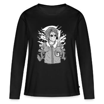 Clown Killer / Halloween (0015) - Frauen Premium Bio Langarmshirt - Schwarz - Vorne - Julia (174cm)