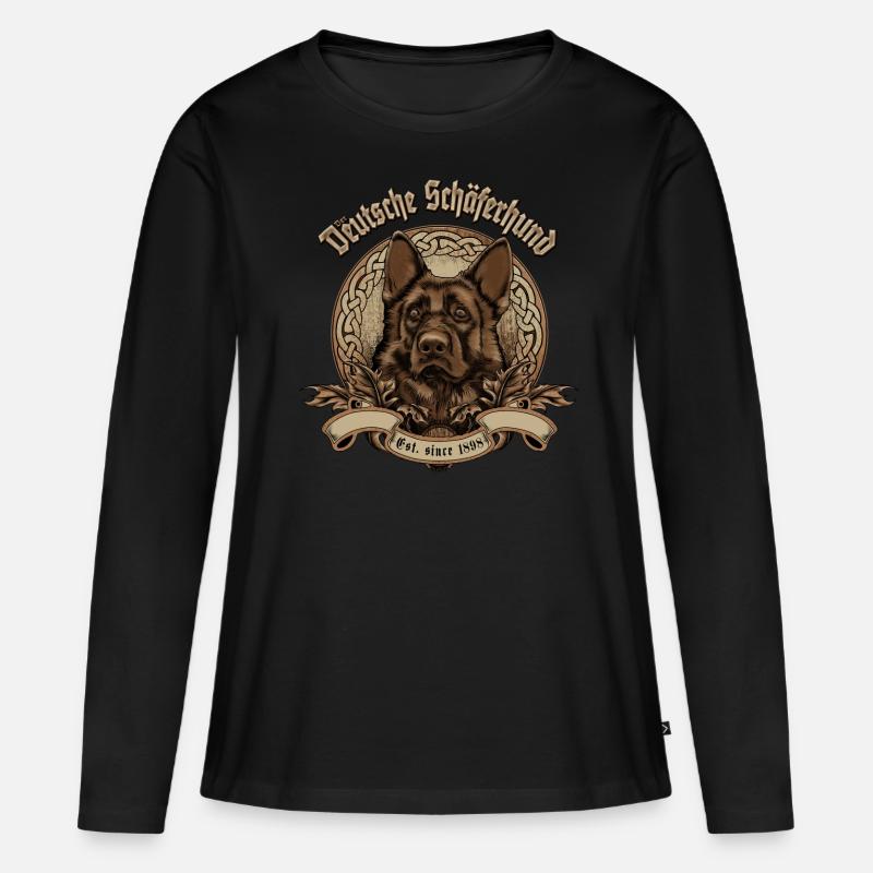 Der Deutsche Schäferhund - Frauen Premium Bio Langarmshirt - Schwarz