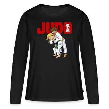 Enfants Judo - T-shirt manches longues Premium bio Femme - noir - Devant - Julia (174cm)