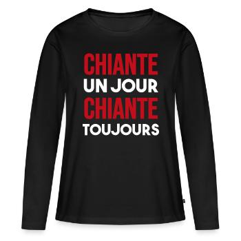 chiante toujours - cadeau pour femme chiante - T-shirt manches longues Premium bio Femme - noir - Devant - Julia (174cm)