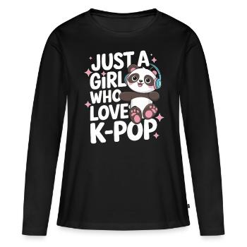 Musique K-Pop Pop Coréenne - T-shirt manches longues Premium bio Femme - noir - Devant - Julia (174cm)
