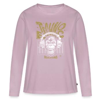 Revelations Monkey Shirt, Techno & Ecstatic Beats - Women's Premium Organic Long Sleeve Shirt - dusky pink - Front - Julia (174cm)