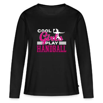 Handball handball handball cadeau - T-shirt manches longues Premium bio Femme - noir - Devant - Julia (174cm)