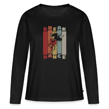 Breakdance Breakdancer Breakdancing Hip Hop Retro - Frauen Premium Bio Langarmshirt - Schwarz - Vorne - Julia (174cm)