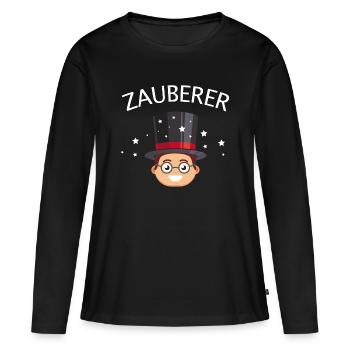 Zauberer Zaubern Junge - Frauen Premium Bio Langarmshirt - Schwarz - Vorne - Julia (174cm)