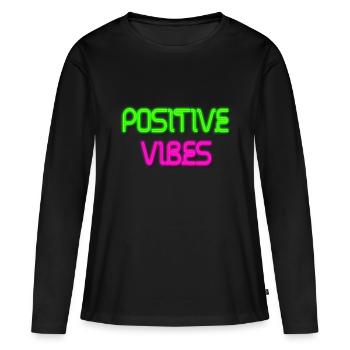 Positive vibes neon neon sign retro colorful ladies - Women's Premium Organic Long Sleeve Shirt - black - Front - Julia (174cm)