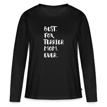 Fox Terrier Fox Terrier - T-shirt manches longues Premium bio Femme - noir - Devant - Julia (174cm)