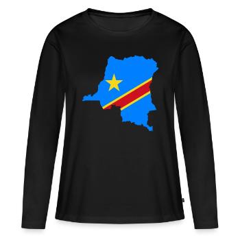 Congo - T-shirt manches longues Premium bio Femme - noir - Devant - Julia (174cm)
