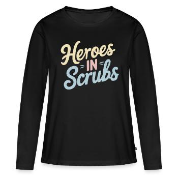 infirmière en soins intensifs, - T-shirt manches longues Premium bio Femme - noir - Devant - Julia (174cm)