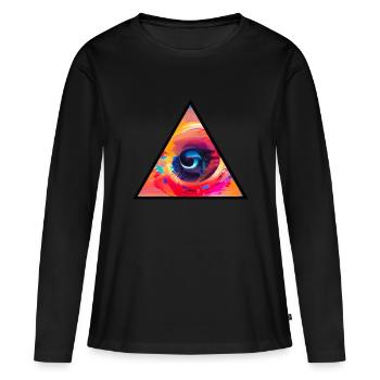 All seeing eye - Women's Premium Organic Long Sleeve Shirt - black - Front - Julia (174cm)