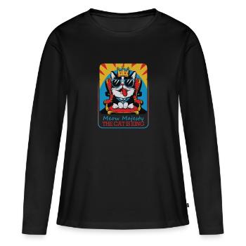 Gueule de bois royale - T-shirt manches longues Premium bio Femme - noir - Devant - Julia (174cm)