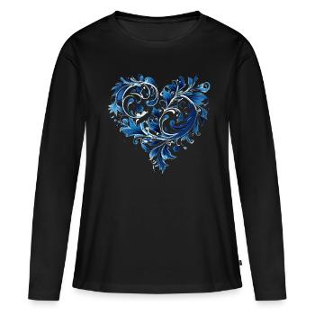 Kunst Herz Liebe Liebesbeweis Gefühle - Frauen Premium Bio Langarmshirt - Schwarz - Vorne - Julia (174cm)