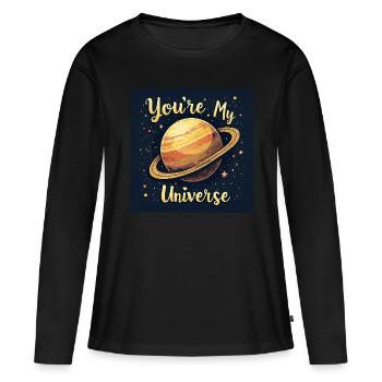Galaxy of Love – You Are My Universe - Women's Premium Organic Long Sleeve Shirt - black - Front - Julia (174cm)