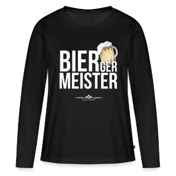 Biergermeister - das Amt für alle Hopfenfans - Frauen Premium Bio Langarmshirt - Schwarz - Vorne - Julia (174cm)
