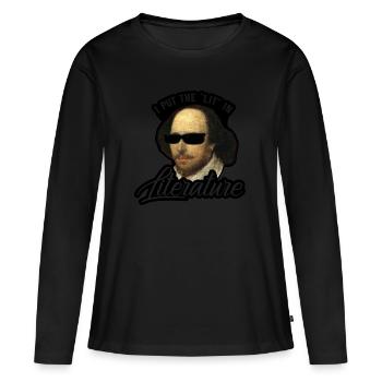 Rat de bibliothèque de la littérature de Shakespeare - T-shirt manches longues Premium bio Femme - noir - Devant - Julia (174cm)