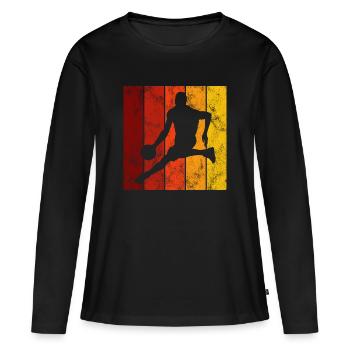Basketteur basket-ball basket-ball - T-shirt manches longues Premium bio Femme - noir - Devant - Julia (174cm)