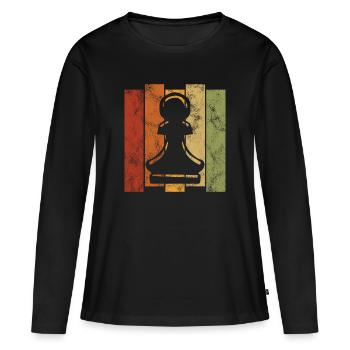 Échecs rétro échecs d’échecs - T-shirt manches longues Premium bio Femme - noir - Devant - Julia (174cm)