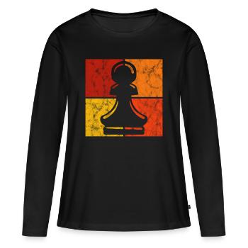 Jeu d’échecs rétro jeu d’échecs jeu d’échecs - T-shirt manches longues Premium bio Femme - noir - Devant - Julia (174cm)
