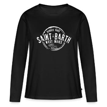 Rendez vous à St Barth - T-shirt manches longues Premium bio Femme - noir - Devant - Julia (174cm)
