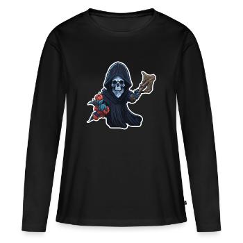 Squelette - T-shirt manches longues Premium bio Femme - noir - Devant - Julia (174cm)