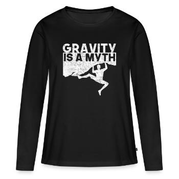 Gravity Climber est un cadeau d'escalade mythique - T-shirt manches longues Premium bio Femme - noir - Devant - Julia (174cm)
