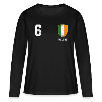 Irland - Frauen Premium Bio Langarmshirt - Schwarz - Vorne - Julia (174cm)