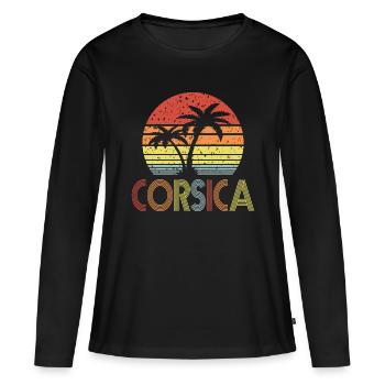 Corse - T-shirt manches longues Premium bio Femme - noir - Devant - Julia (174cm)