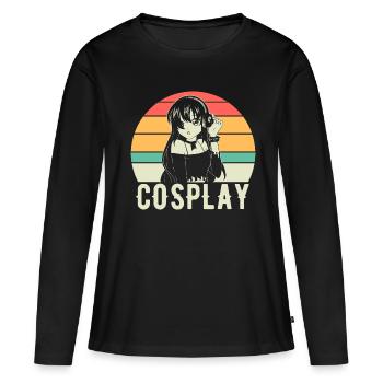 Cosplay Vintage Anime Cosplay - T-shirt manches longues Premium bio Femme - noir - Devant - Julia (174cm)