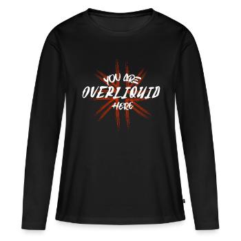 Vous êtes trop liquide ici - T-shirt manches longues Premium bio Femme - noir - Devant - Julia (174cm)