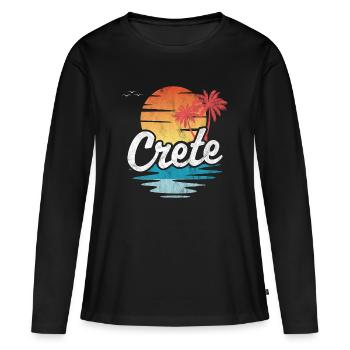 Crète - T-shirt manches longues Premium bio Femme - noir - Devant - Julia (174cm)