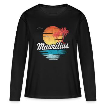 Maurice - T-shirt manches longues Premium bio Femme - noir - Devant - Julia (174cm)