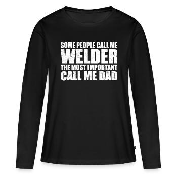 Some people call me welder - T-shirt manches longues Premium bio Femme - noir - Devant - Julia (174cm)