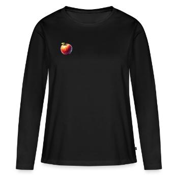 Polygone de pomme - T-shirt manches longues Premium bio Femme - noir - Devant - Julia (174cm)
