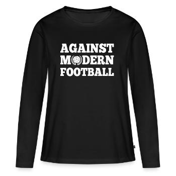 Contre le football moderne - T-shirt manches longues Premium bio Femme - noir - Devant - Julia (174cm)