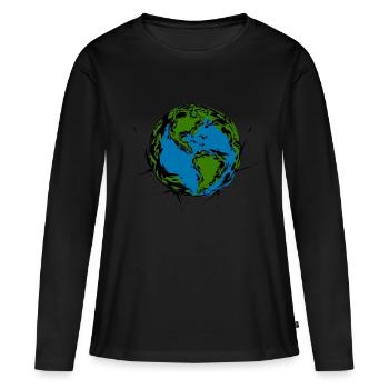 Monde - T-shirt manches longues Premium bio Femme - noir - Devant - Julia (174cm)