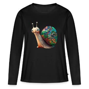 Opal Snail - Opal Snail Shell - Women's Premium Organic Long Sleeve Shirt - black - Front - Julia (174cm)